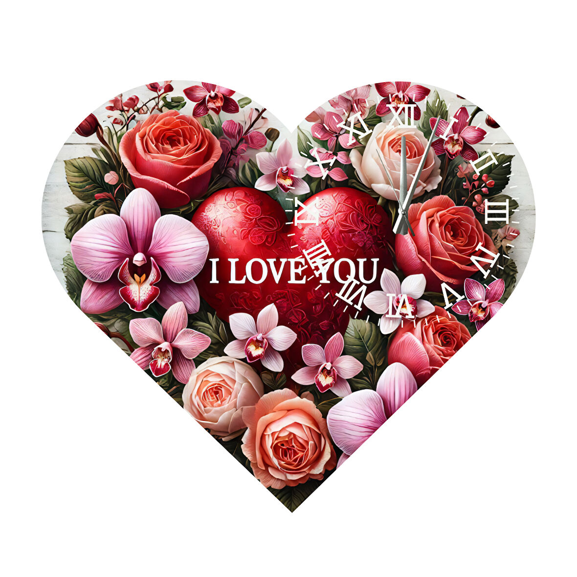 Tİ-PLAY KS58 KALP ŞEKLİNDE 30X30 CM HEDİYELİK DUVAR SAATİ