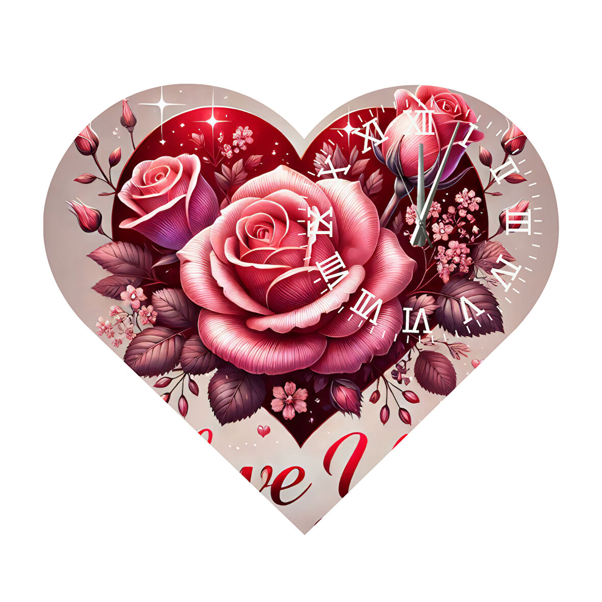 Tİ-PLAY KS66 KALP ŞEKLİNDE 30X30 CM HEDİYELİK DUVAR SAATİ