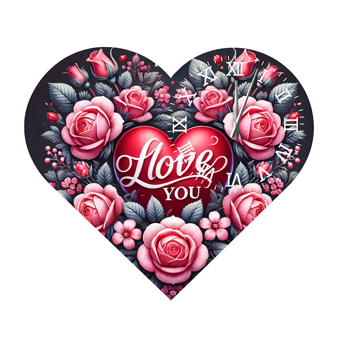 Tİ-PLAY KS68 KALP ŞEKLİNDE 30X30 CM HEDİYELİK DUVAR SAATİ