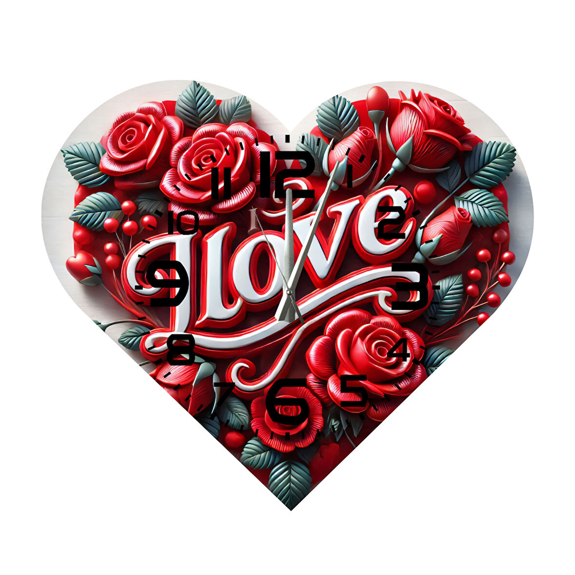 Tİ-PLAY KS86 KALP ŞEKLİNDE 30X30 CM HEDİYELİK DUVAR SAATİ