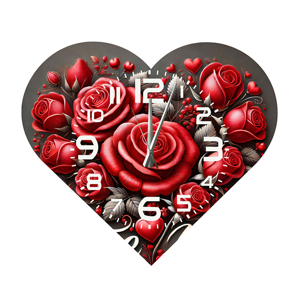 Tİ-PLAY KS87 KALP ŞEKLİNDE 30X30 CM HEDİYELİK DUVAR SAATİ