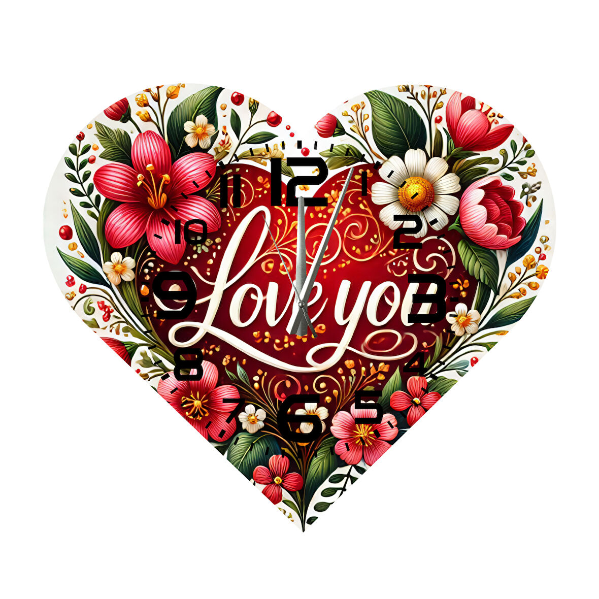 Tİ-PLAY KS96 KALP ŞEKLİNDE 30X30 CM HEDİYELİK DUVAR SAATİ