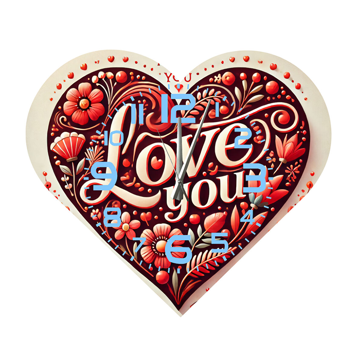 Tİ-PLAY KS97 KALP ŞEKLİNDE 30X30 CM HEDİYELİK DUVAR SAATİ