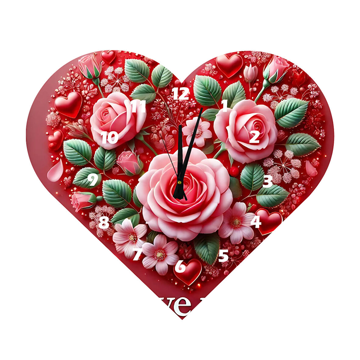 Tİ-PLAY KS108 KALP ŞEKLİNDE 30X30 CM HEDİYELİK DUVAR SAATİ
