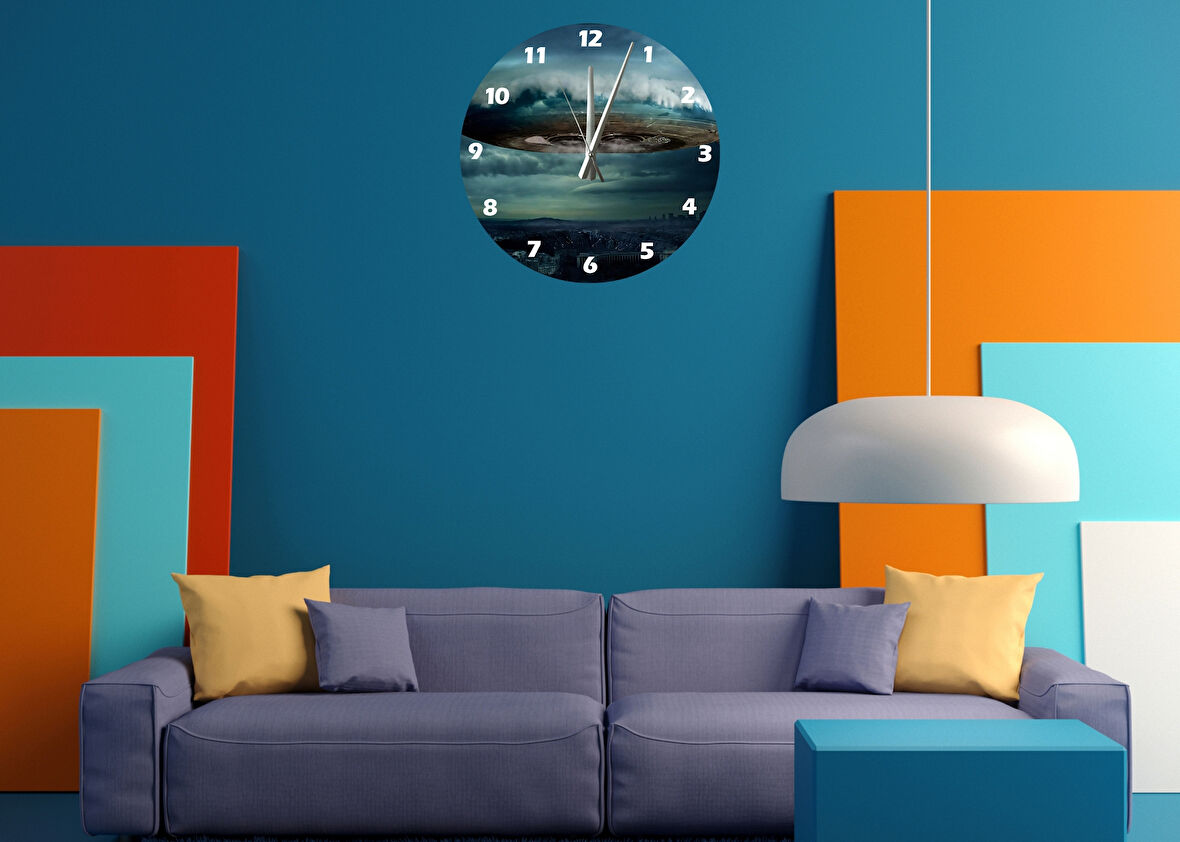 Tİ-PLAY UZAY GEMİSİ 30X30CM AKRİLİK DEKORATİF MODERN DUVAR SAATİ