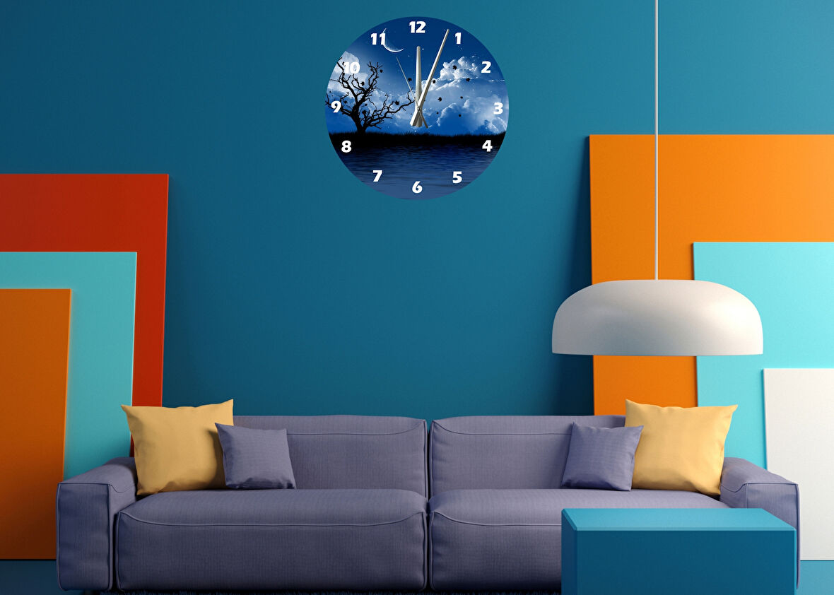 Tİ-PLAY GECE VE GÜNDÜZ 30X30CM AKRİLİK DEKORATİF MODERN DUVAR SAATİ