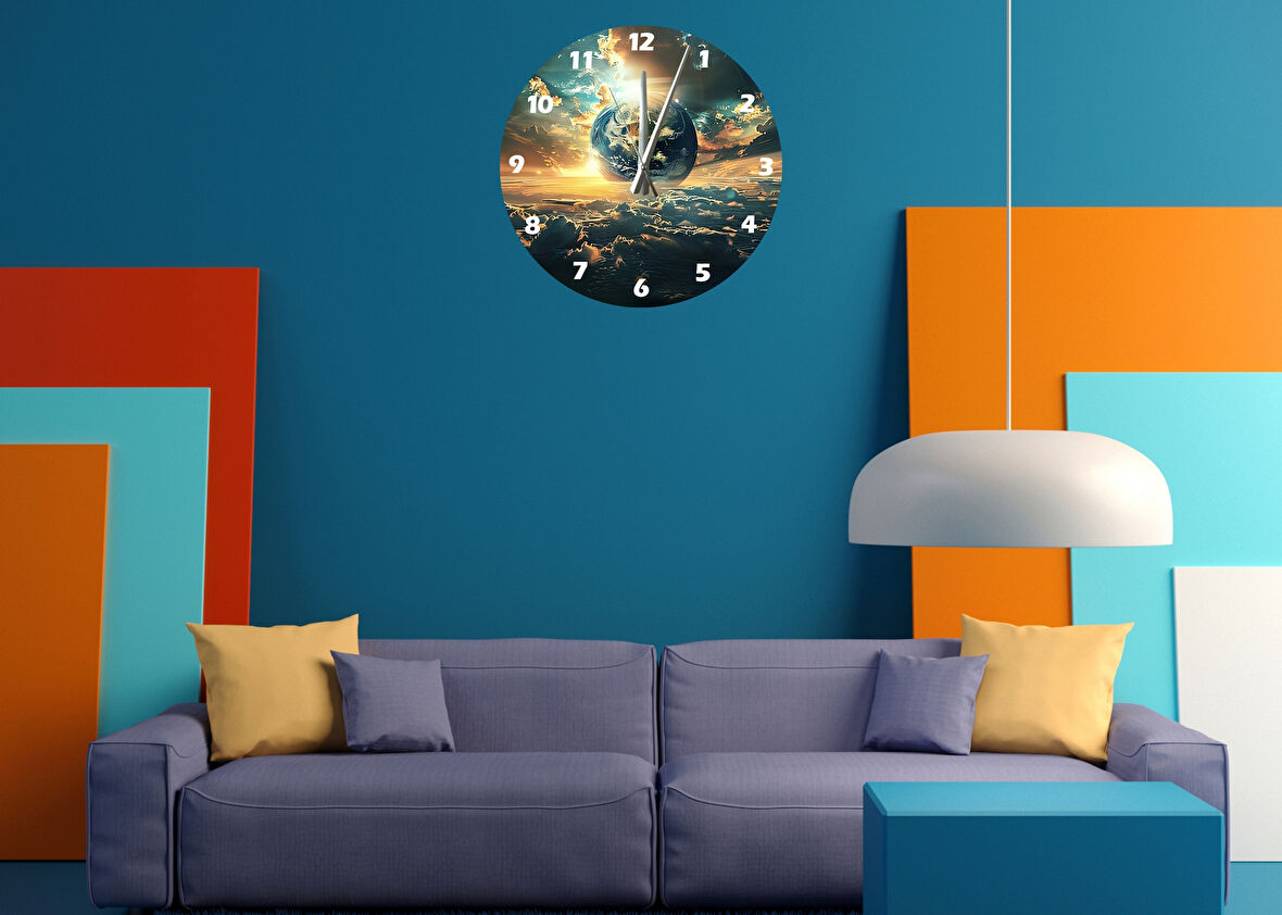 Tİ-PLAY GÖKYÜZÜ VE DOĞUŞ 30X30CM AKRİLİK DEKORATİF MODERN DUVAR SAATİ