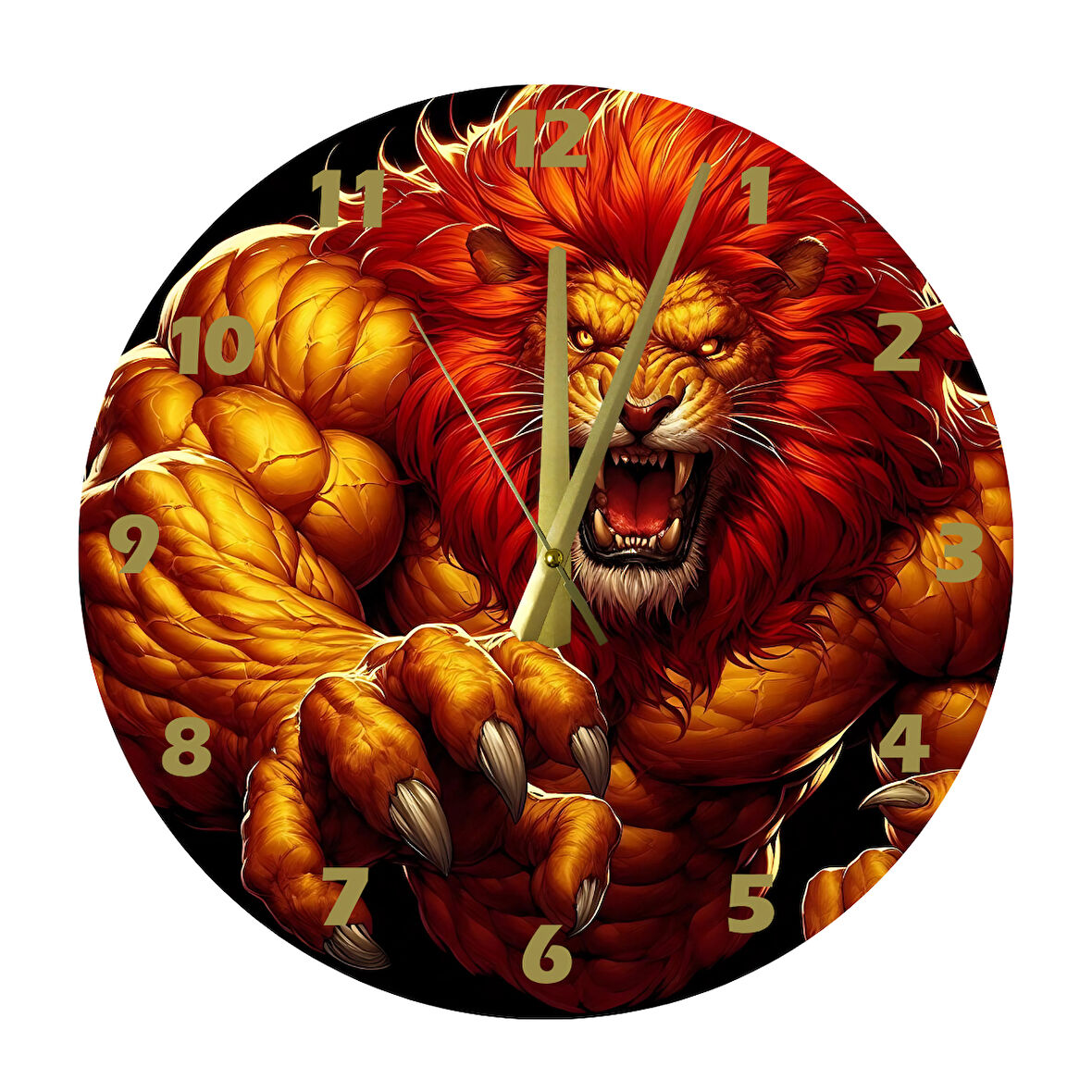 Tİ-PLAY ASLAN ÇİZDİ 30X30CM AKRİLİK DEKORATİF MODERN DUVAR SAATİ