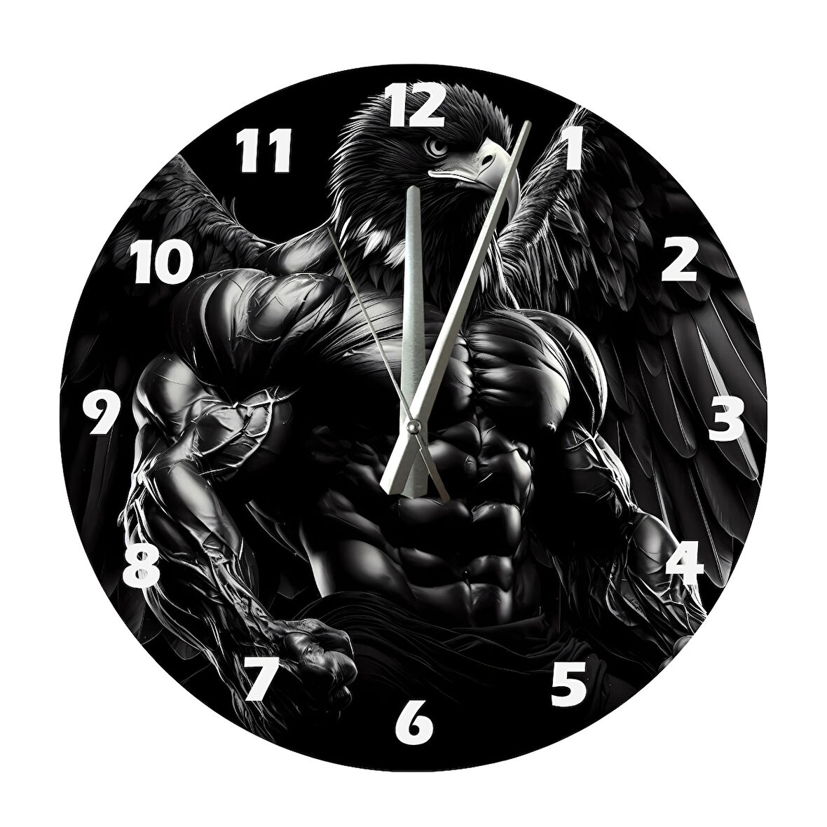 Tİ-PLAY KARTAL KORKU SALIYOR 30X30CM AKRİLİK DEKORATİF MODERN DUVAR SAATİ