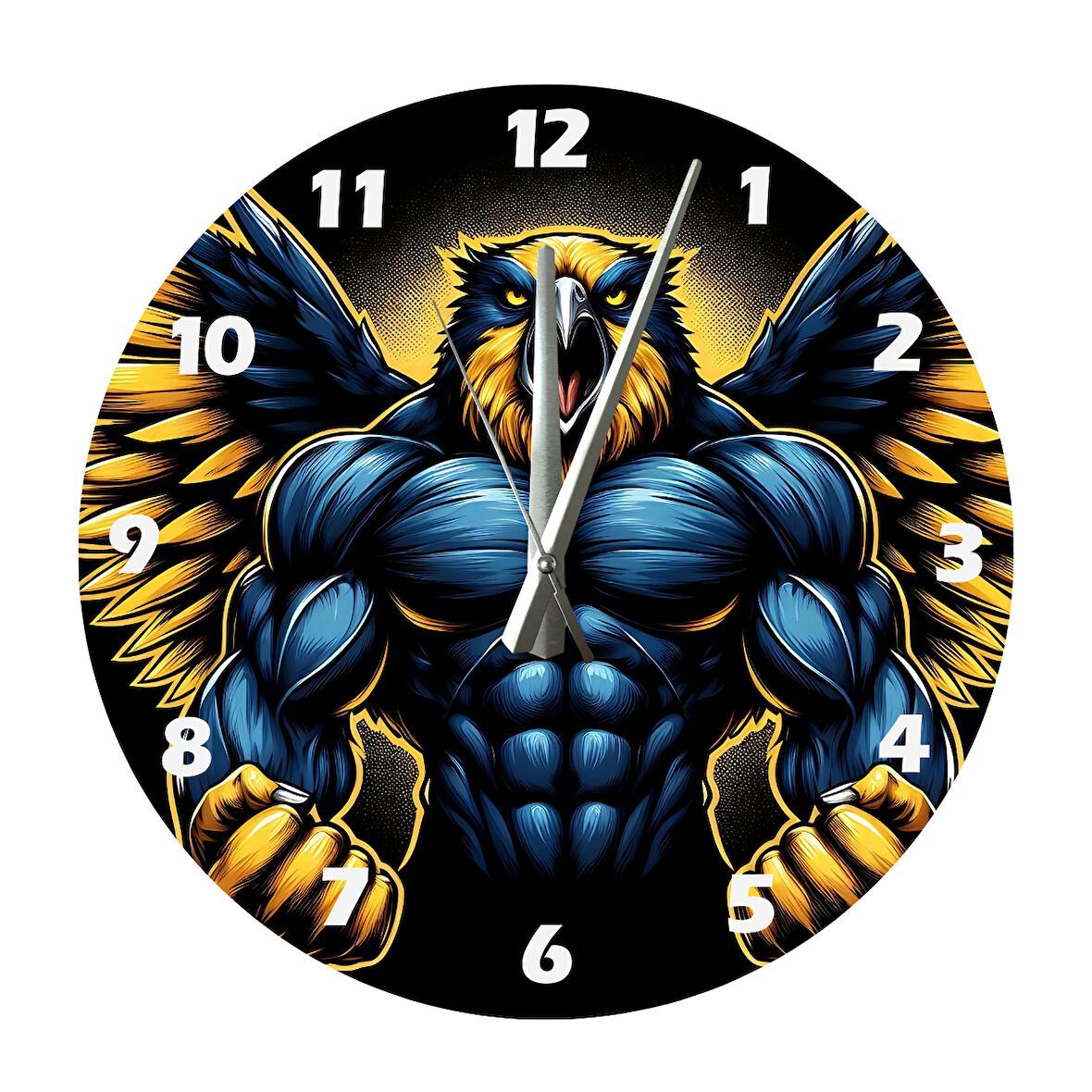 Tİ-PLAY KAHRAMAN SARI KANARYA SİNİRLİ 30X30CM AKRİLİK DEKORATİF MODERN DUVAR SAATİ