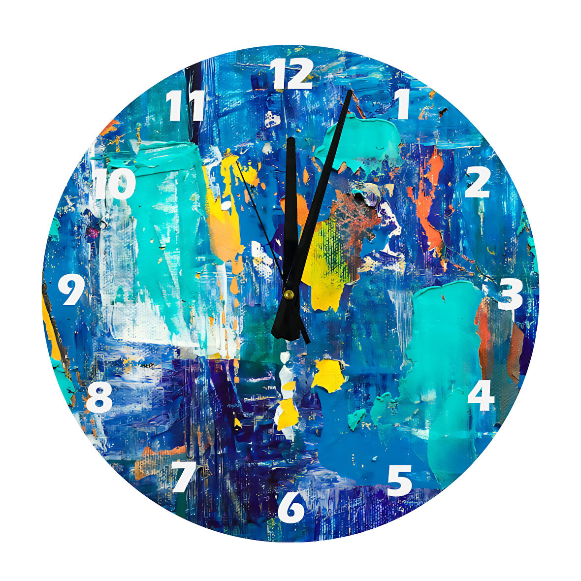 Tİ-PLAY TUVAL RENKLER 30X30CM AKRİLİK DEKORATİF MODERN DUVAR SAATİ