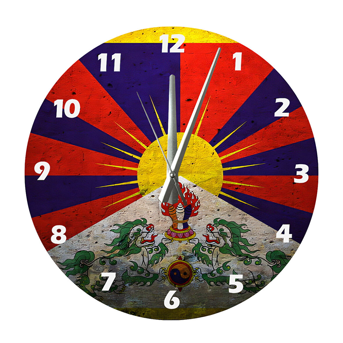 Tİ-PLAY TİBET BAYRAĞI 30X30CM AKRİLİK DEKORATİF MODERN DUVAR SAATİ