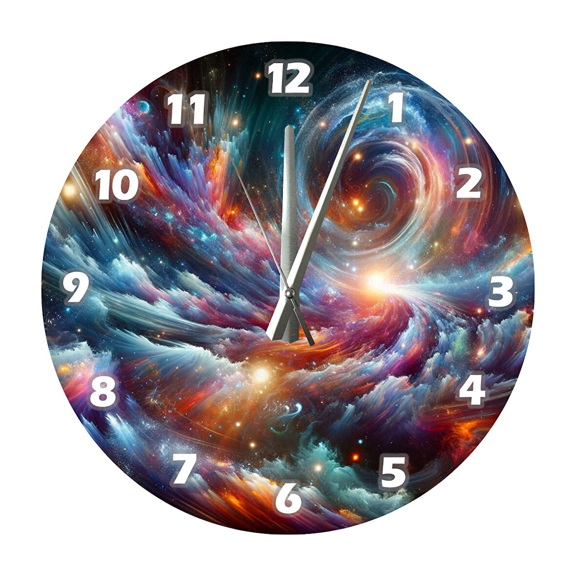 Tİ-PLAY EVRENDE FIRTINA 30X30CM AKRİLİK DEKORATİF MODERN DUVAR SAATİ