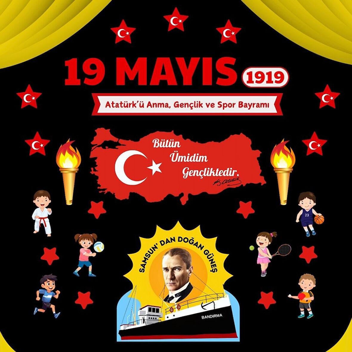 Ti-Play 19 MAYIS ATATÜRK Ü ANMA GENÇLİK VE SPOR BAYRAMI OKUL PANOSU
