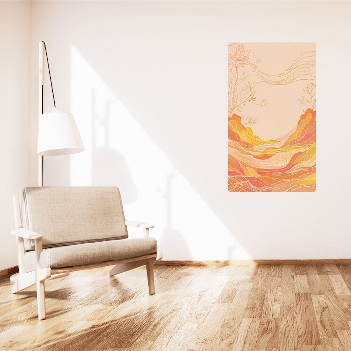 BOHEM TABLO RÜYA MANZARASI MANEVİ, SICAK TONLAR BOHEM DUVAR SANATI ÇERÇEVESİZ TABLO