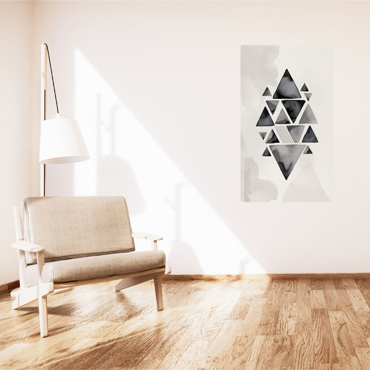 BOHEM TABLO SOYUT ÜÇGENLER, GEOMETRİK, SOYUT ÜÇGENLER BOHEM DUVAR SANATI ÇERÇEVESİZ TABLO