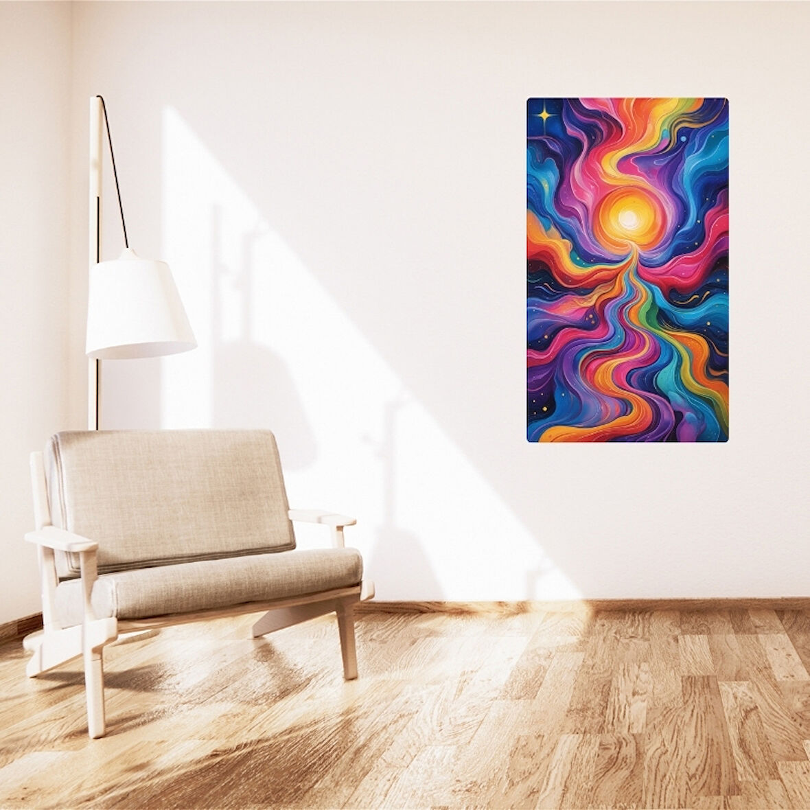 BOHEM TABLO AURA SPİRİTÜEL, CANLI RENKLER, SOYUT BOHEM DUVAR SANATI ÇERÇEVESİZ TABLO