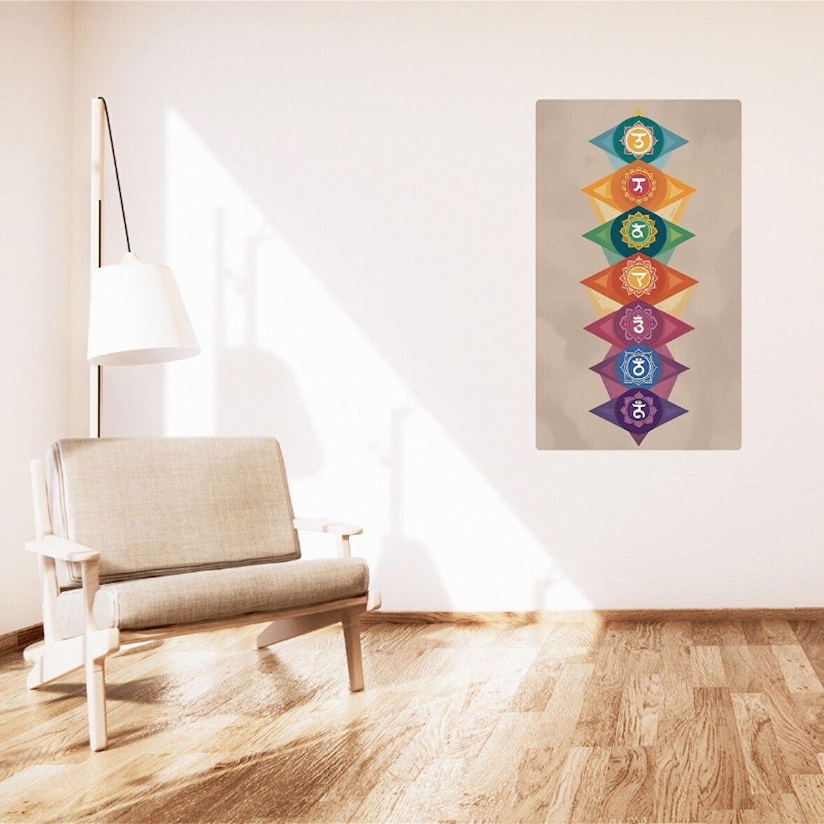 BOHEM TABLO ÇAKRA, MANEVİ, CANLI RENKLER BOHEM DUVAR SANATI ÇERÇEVESİZ TABLO