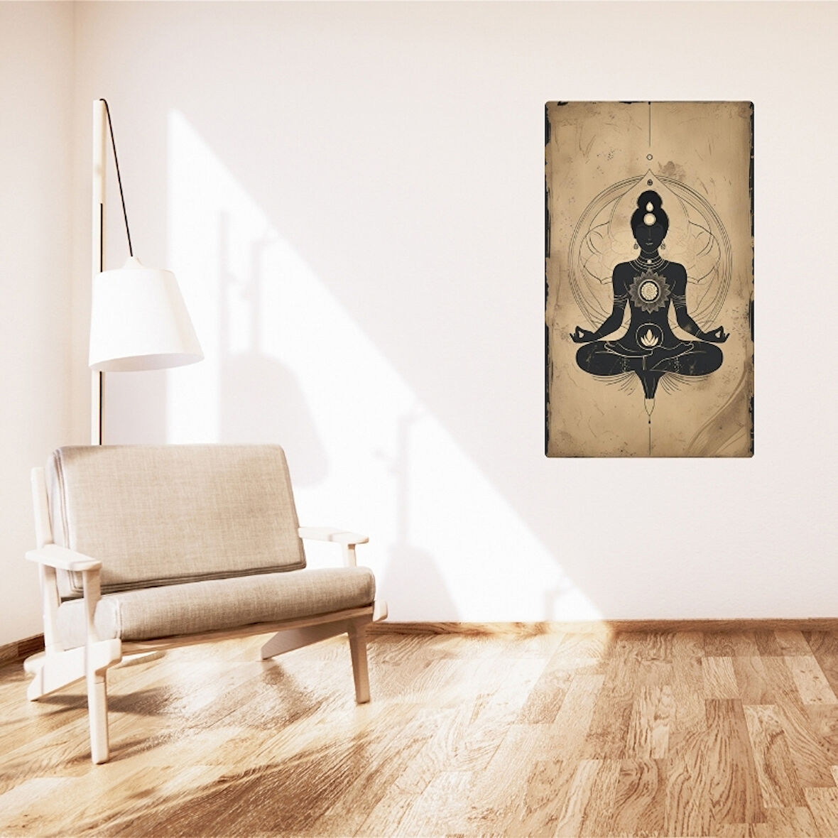 BOHEM TABLO MEDİTASYON ENERJİSİ SPİRİTÜEL TEK RENKLİ VİNTAGE BOHEM DUVAR SANATI ÇERÇEVESİZ TABLO