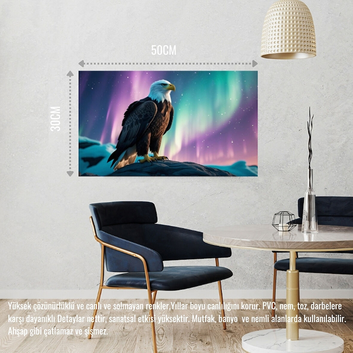 KARTAL KUZEY IŞIKLARI ALTINDA 02 ÇERÇEVESİZ 50X30 CM PVC TABLO