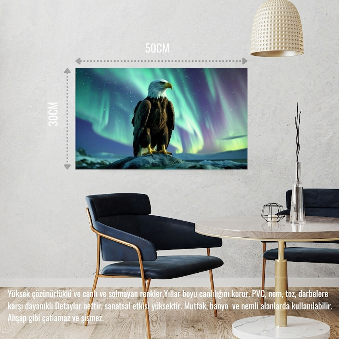 KARTAL KUZEY IŞIKLARI ALTINDA 03 ÇERÇEVESİZ 50X30 CM PVC TABLO