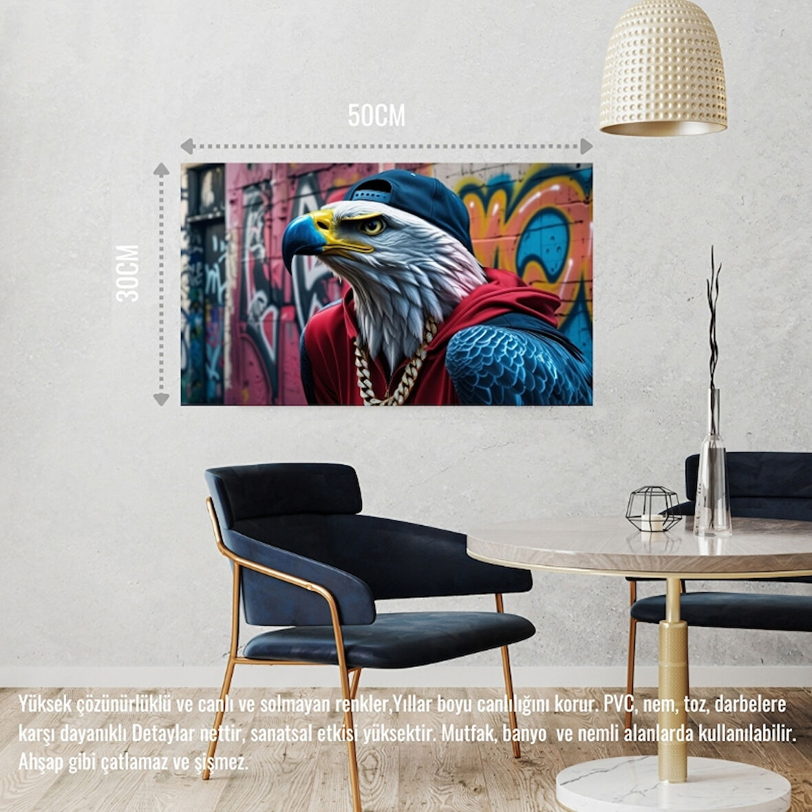 RAPÇİ KARTAL 03 ÇERÇEVESİZ 50X30 CM PVC TABLO
