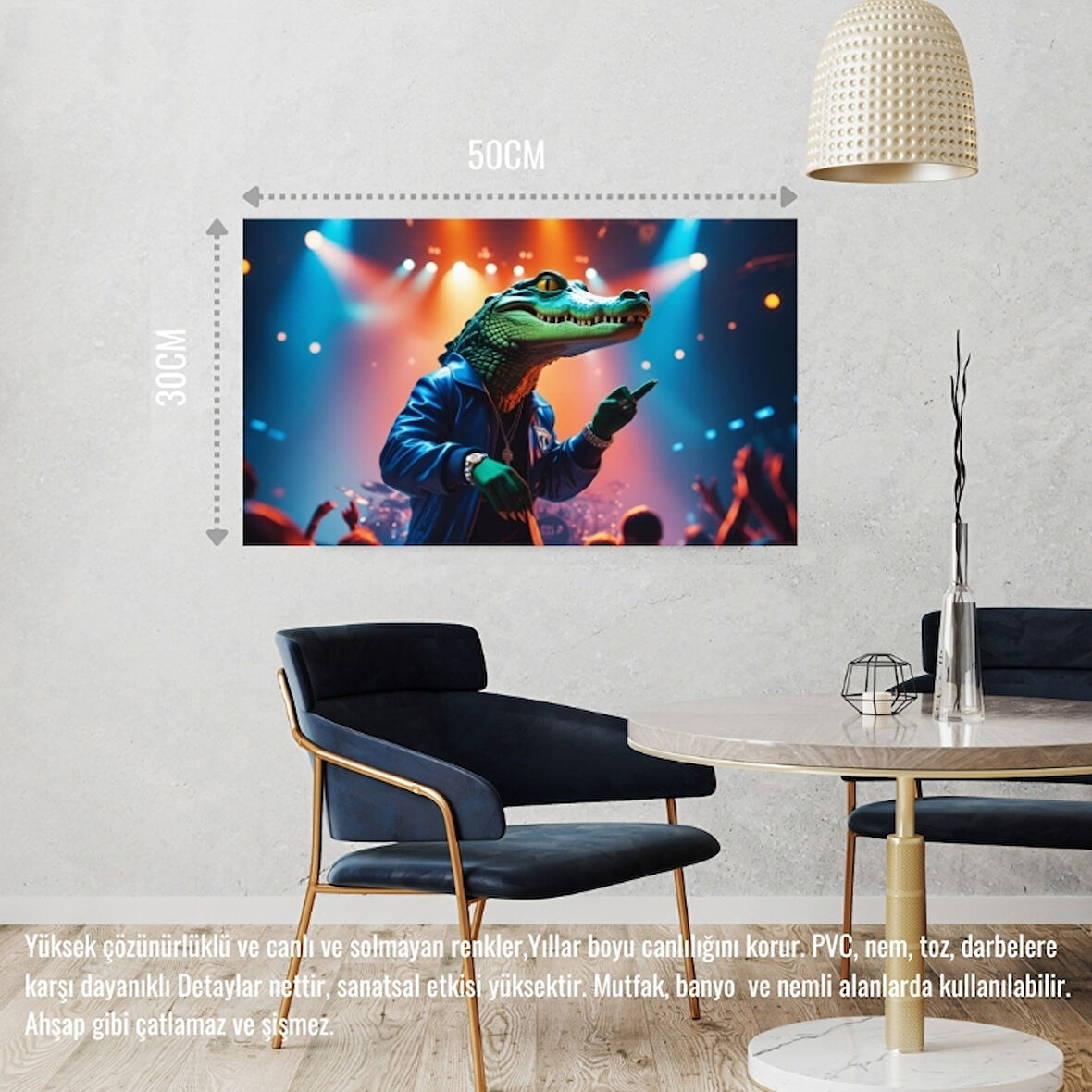 RAPÇİ TİMSAH 01 ÇERÇEVESİZ 50X30 CM PVC TABLO