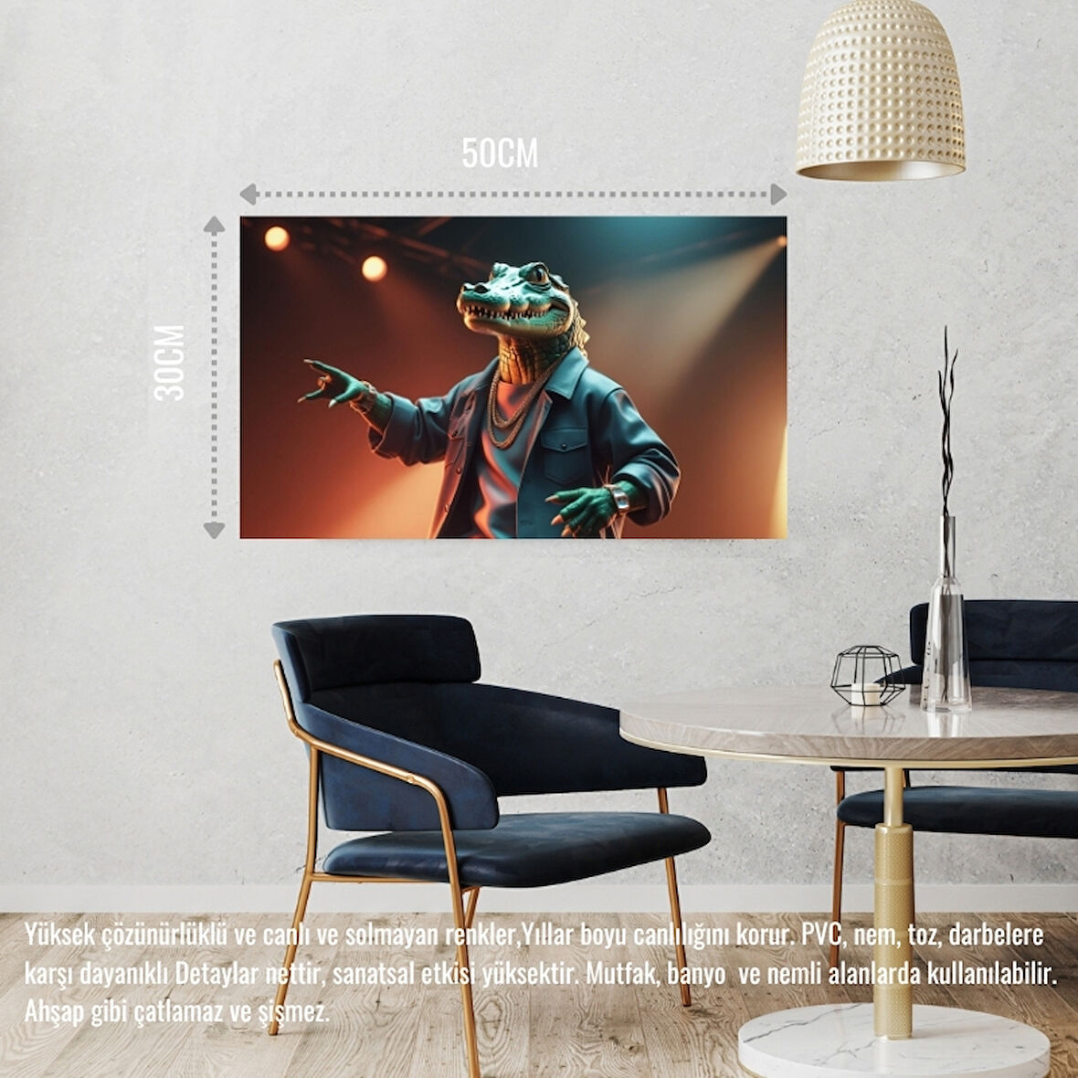 RAPÇİ TİMSAH 02 ÇERÇEVESİZ 50X30 CM PVC TABLO