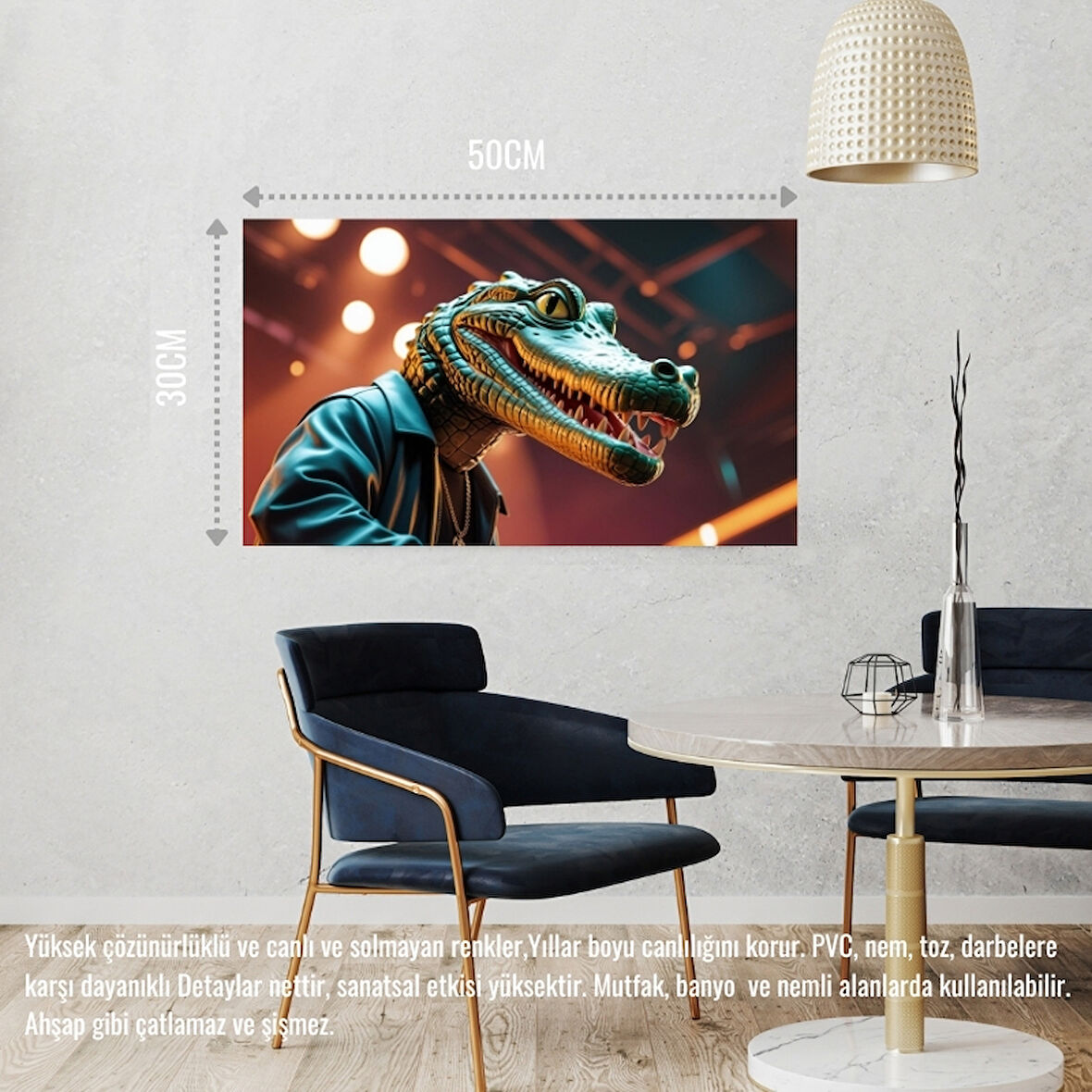 RAPÇİ TİMSAH 03 ÇERÇEVESİZ 50X30 CM PVC TABLO