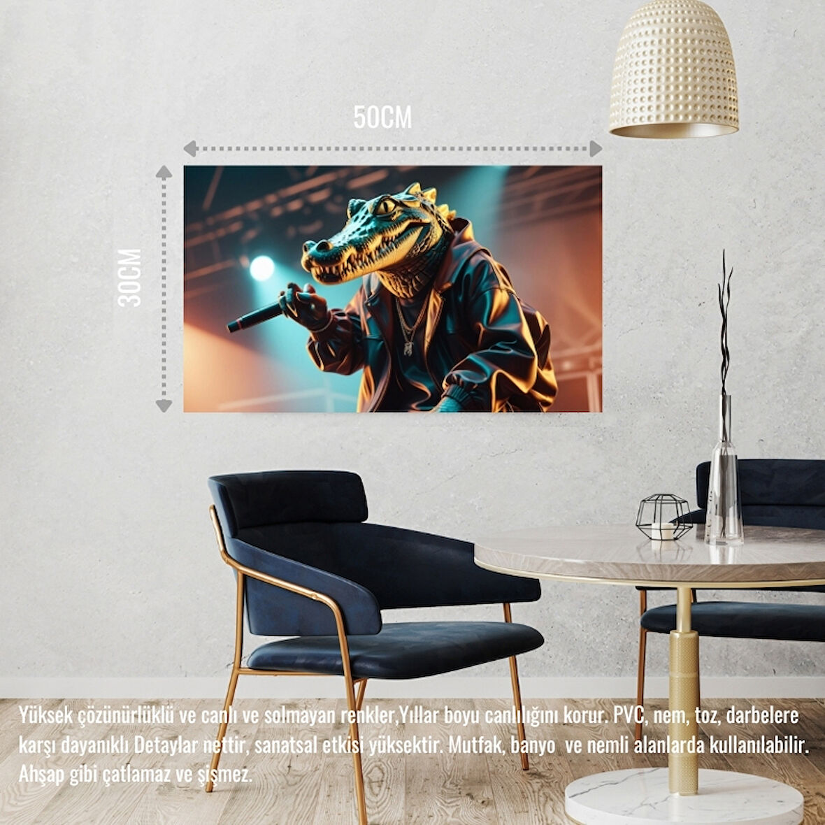 RAPÇİ TİMSAH 06 ÇERÇEVESİZ 50X30 CM PVC TABLO