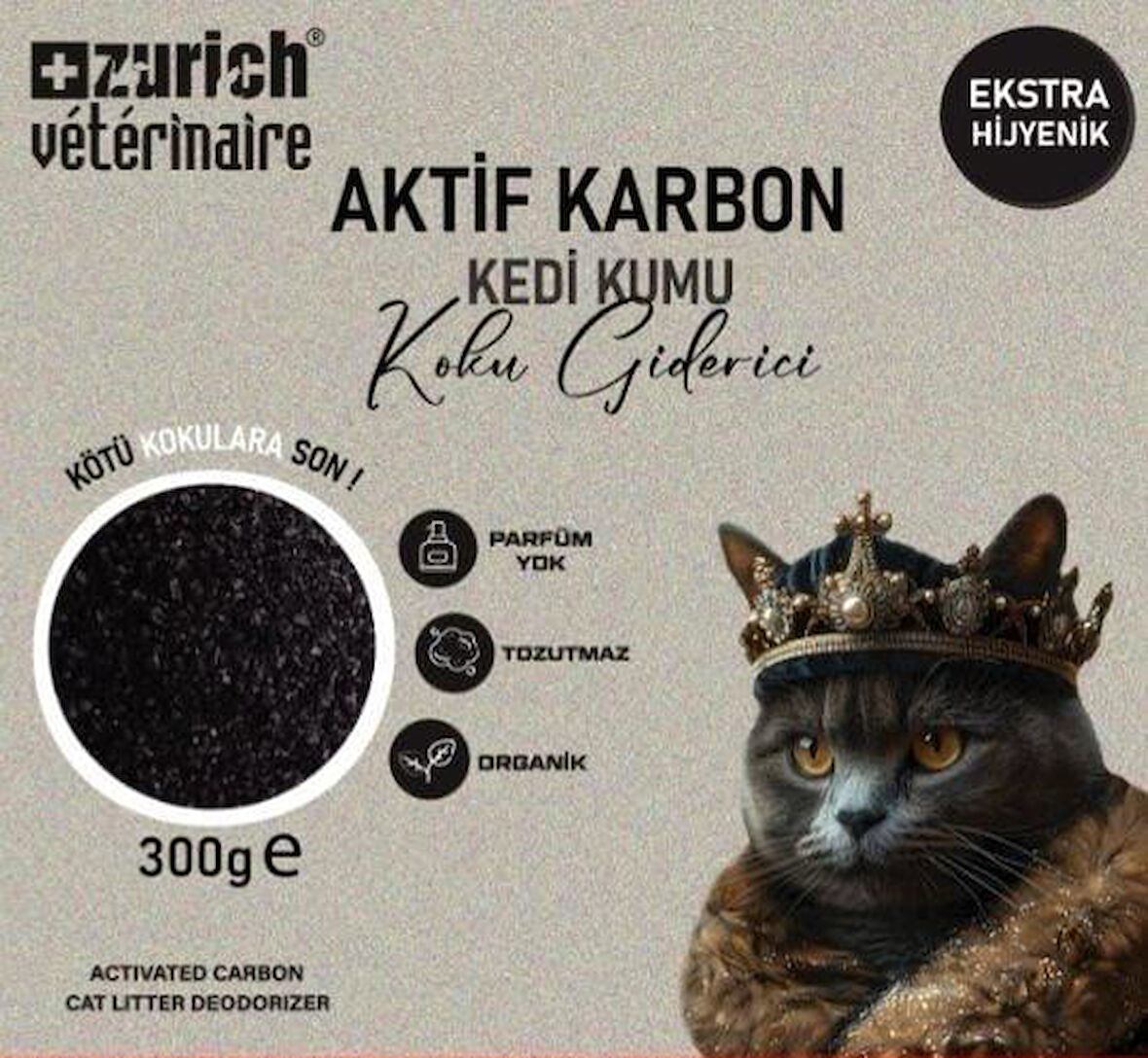 Zurich Veterinaire Aktif Karbon Kedi Kumu Koku Giderici 300 gr