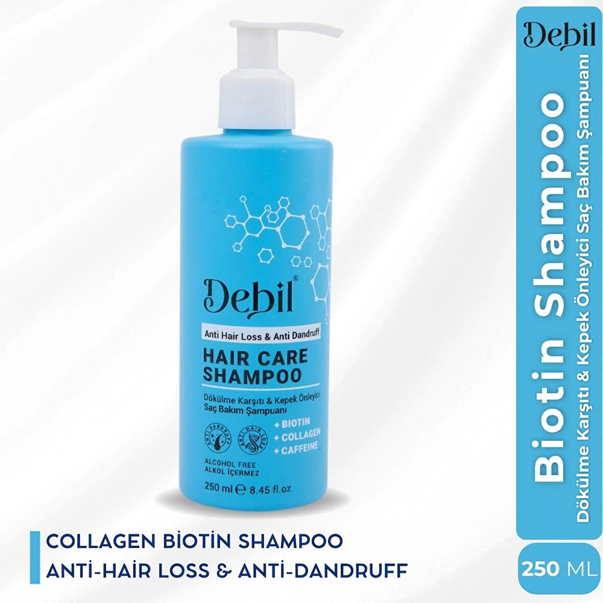 Debil Collagen Biotin Shampoo - Anti-Hair Loss & Anti-Dandruff - 250 ml