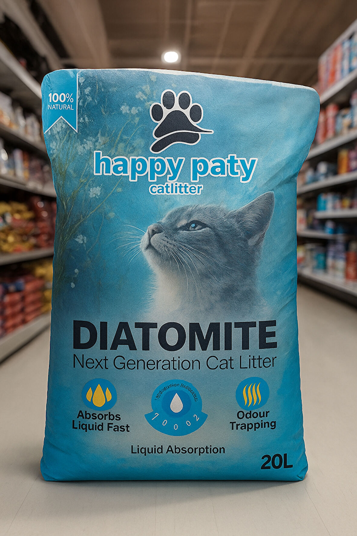 HAPPY PATY DİATOMİT KEDİ KUMU 20 LT