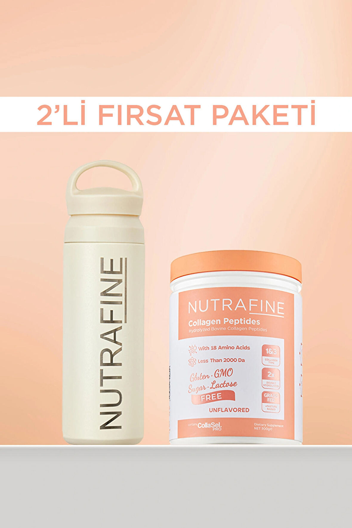 Avantajlı Termos Set, Bovine Collagen Katkısız Doğal Tatsız Ve Kokusuz %100 Çifte Hidrolize Kolajen Peptitler
