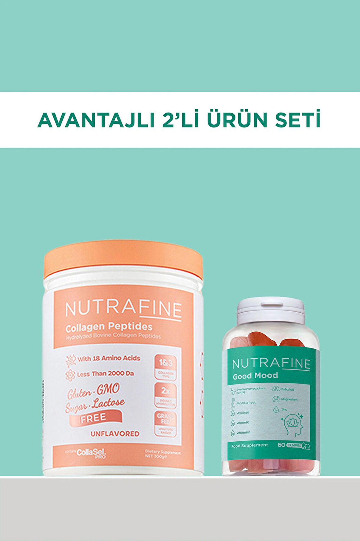 Nutrafine Bovine Kolajen ve Good Mood Gummy Paketi