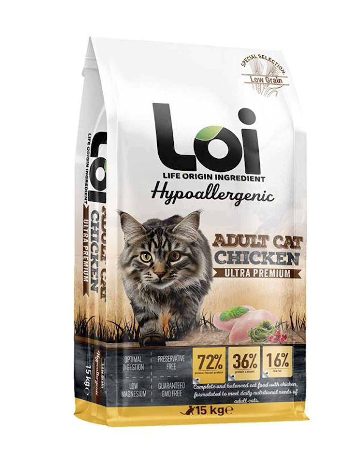 LOİ TAVUKLU YETİŞKİN KEDİ MAMASI 15 KG