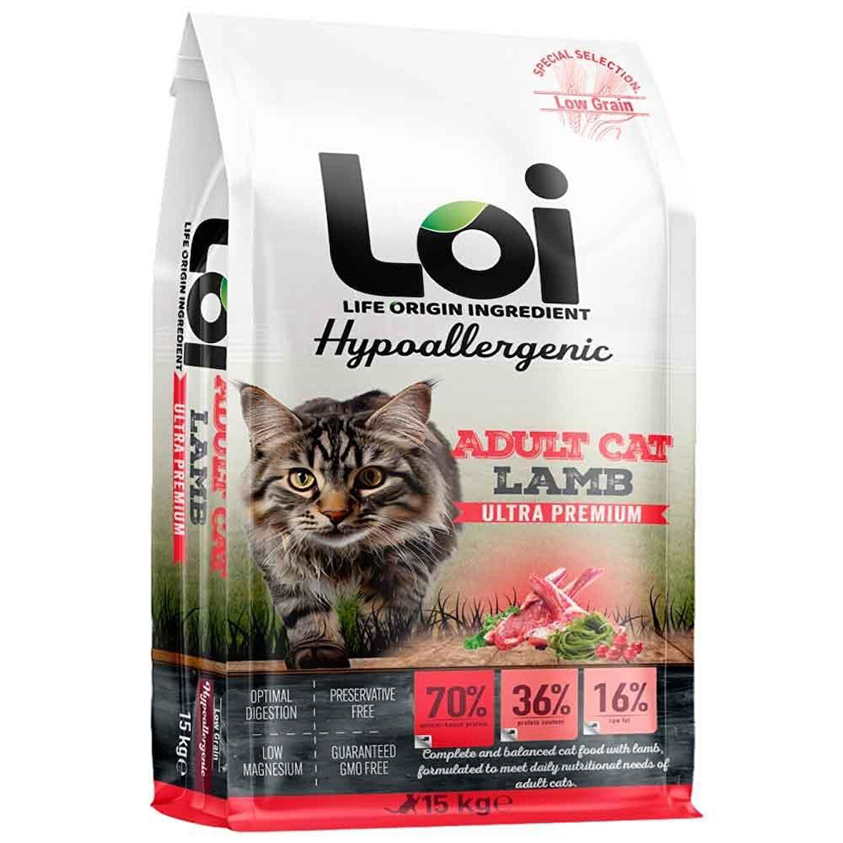 Loi Hipoalerjenik Kuzu Etli Kedi Maması 15 Kg