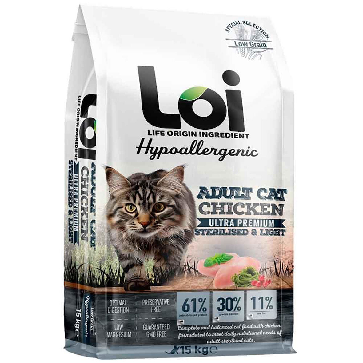 Loi Hipoalerjenik Kısırlaştırılmış Tavuklu Kedi Maması 15 Kg