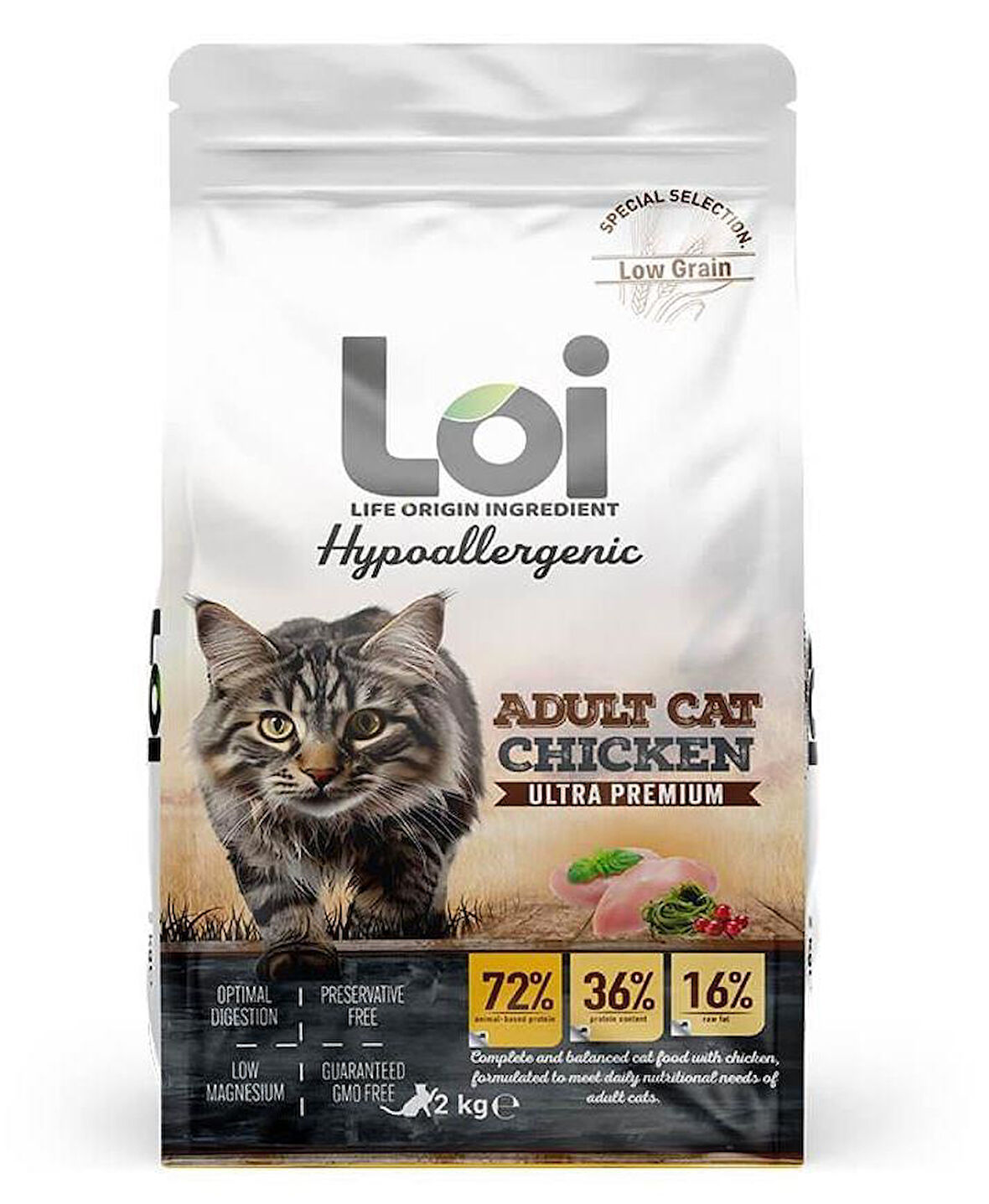 LOİ YETİŞKİN TAVUKLU KEDİ MAMASI 2 KG