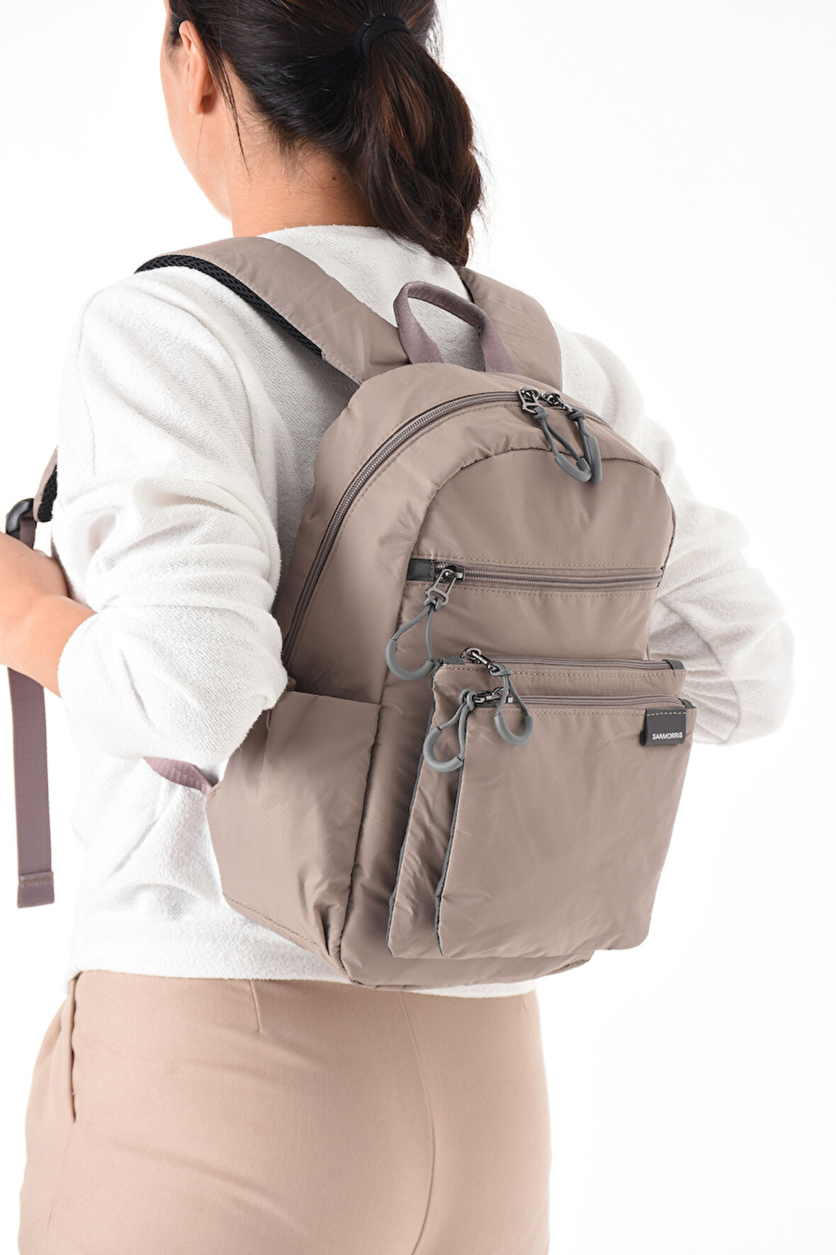 Unisex Suya Dayanıklı Paraşüt Kumaş 4 Bölmeli Laptop Bölmeli Seyahat Ve Okul Çantası