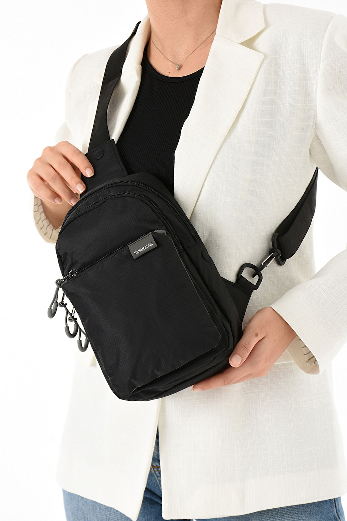 Unisex Paraşüt Kumaş Suya Dayanıklı 4 Bölmeli Body Bag