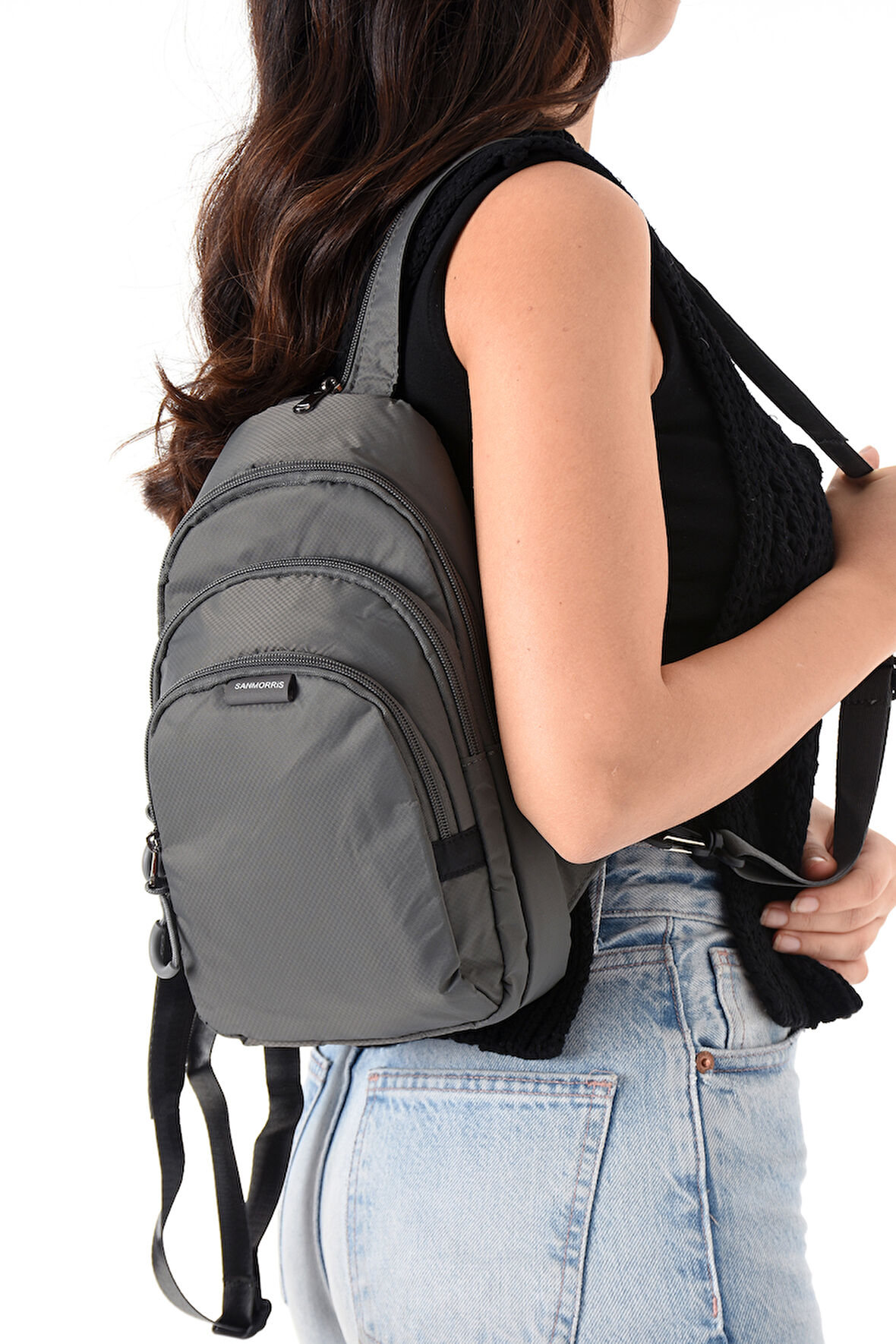 Unisex Paraşüt Kumaş Suya Dayanıklı 3 Bölmeli Çapraz Ve Sırtlık Askılı Body Bag