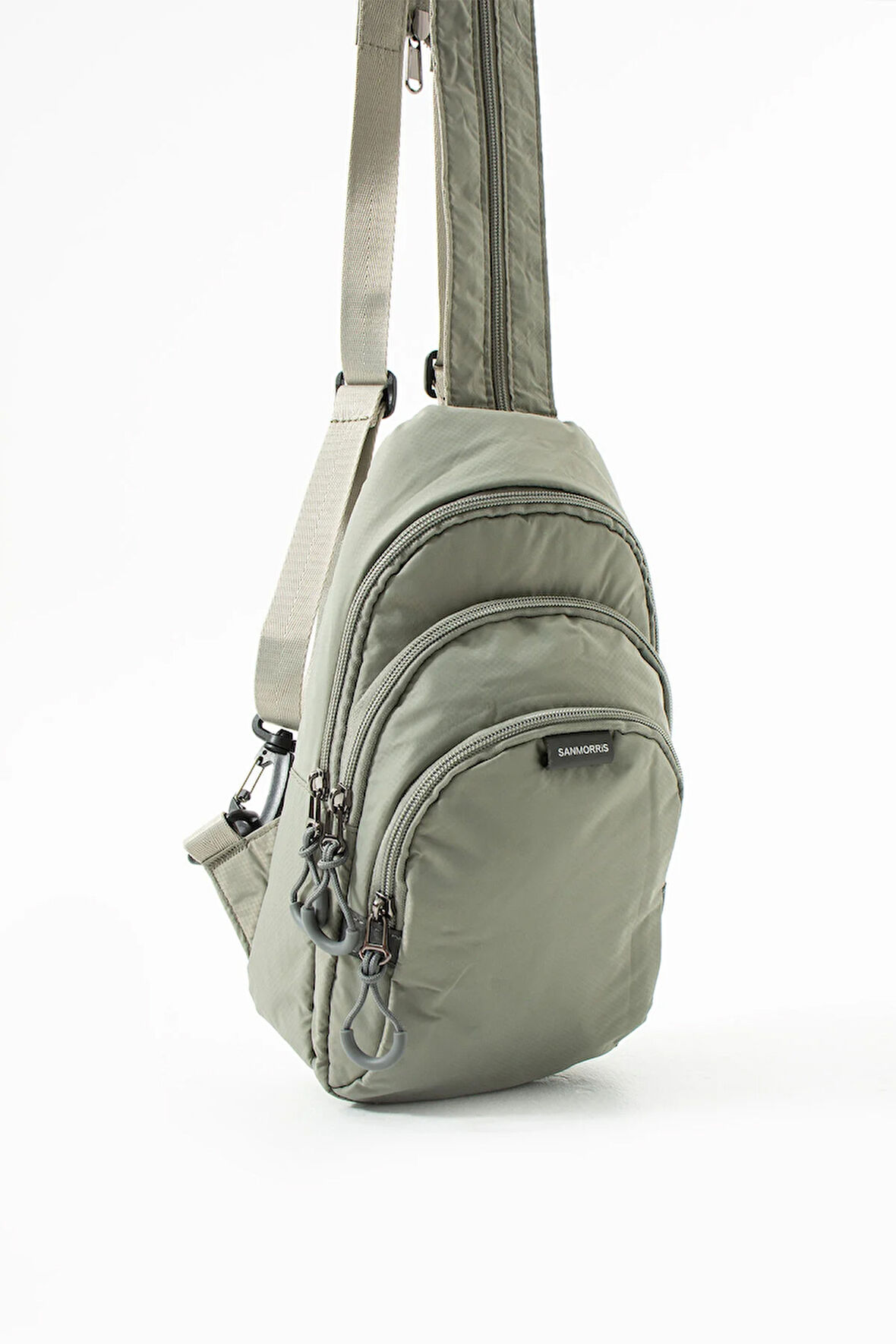 Unisex Paraşüt Kumaş Suya Dayanıklı 3 Bölmeli Çapraz Ve Sırtlık Askılı Body Bag