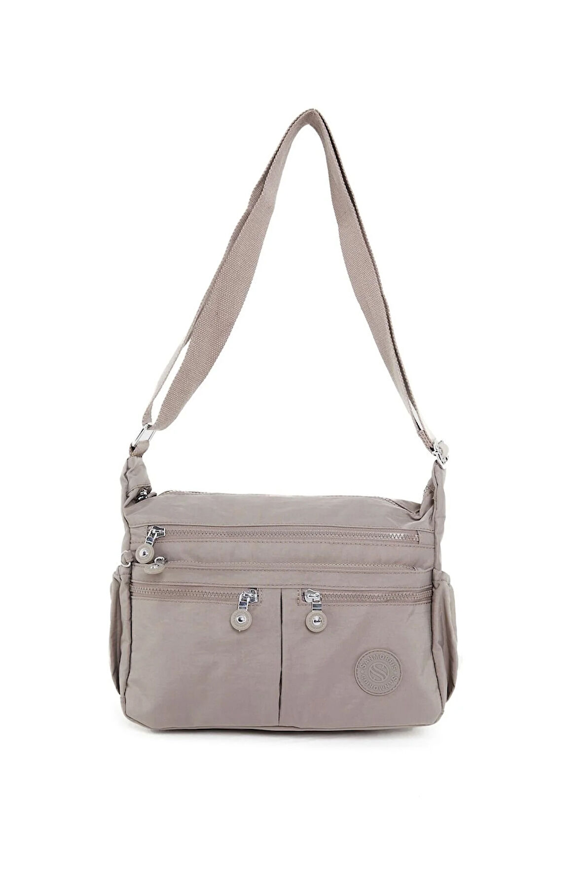 Kadın Suya Dayanıklı Krinkıl Kumaş Çok Gözlü Ayarlanabilir Çapraz Vizon Renk Askılı Omuz Çantası