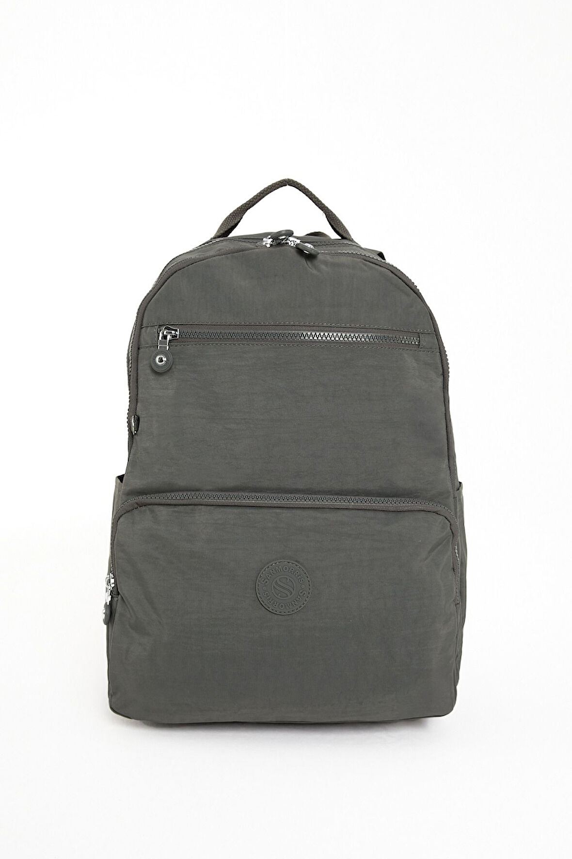 Unisex Suya Dayanıklı Orta Boy Krinkıl Kumaş Çok Gözlü Koyu Gri Laptop Okul Ve Seyahat Sırt Çantası