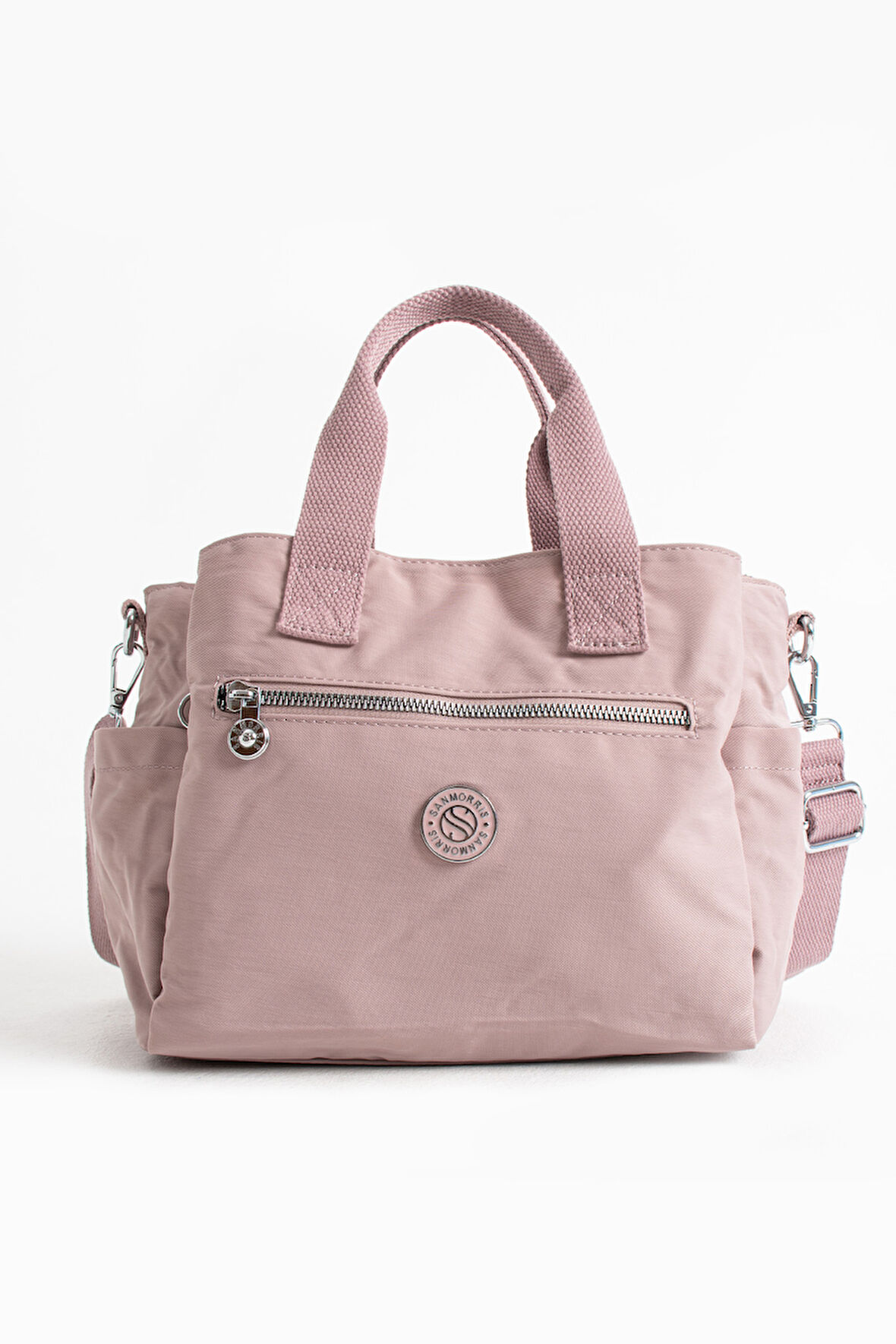 Kadın Suya Dayanıklı 5 Bölmeli Saten Kumaş El ve Omuz Çantası