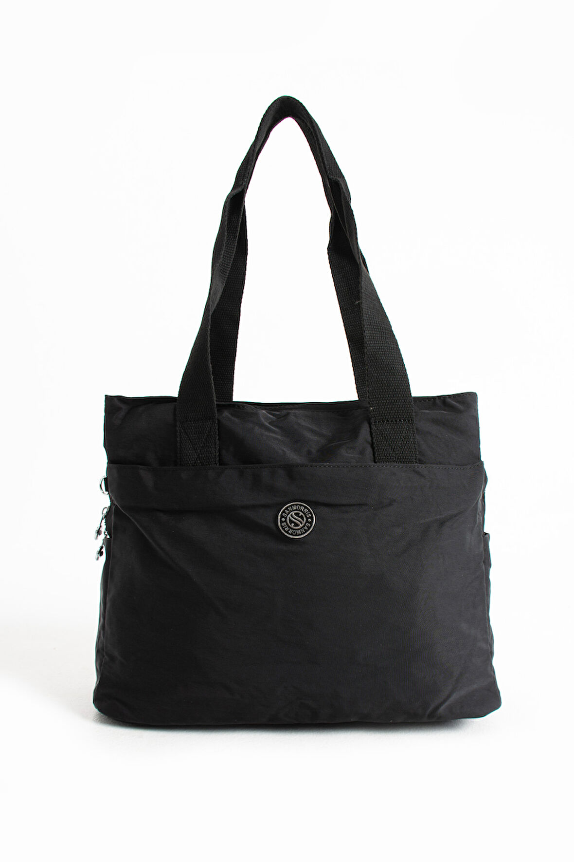 Kadın 5 Gözlü Büyük Boy Suya Dayanıklı Saten Kumaş Omuz Çantası