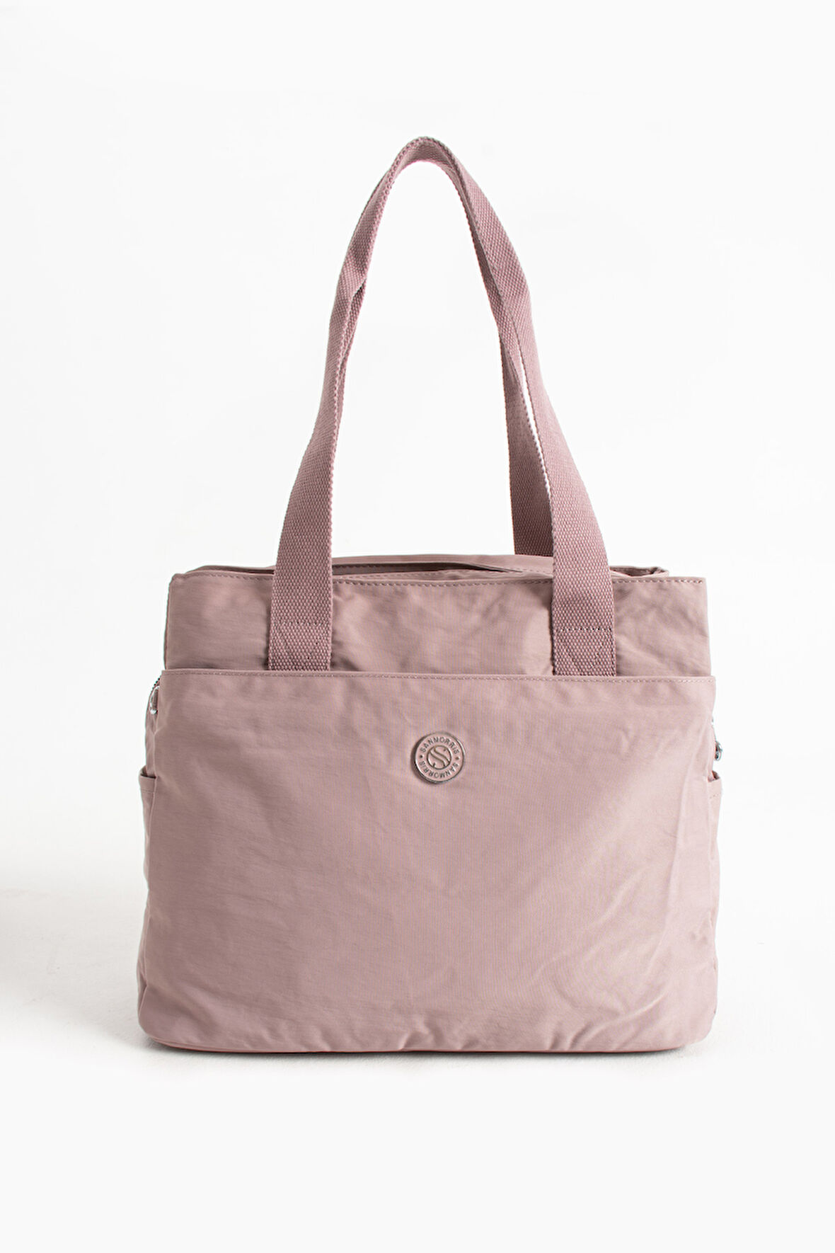 Kadın 5 Gözlü Büyük Boy Suya Dayanıklı Saten Kumaş Omuz Çantası