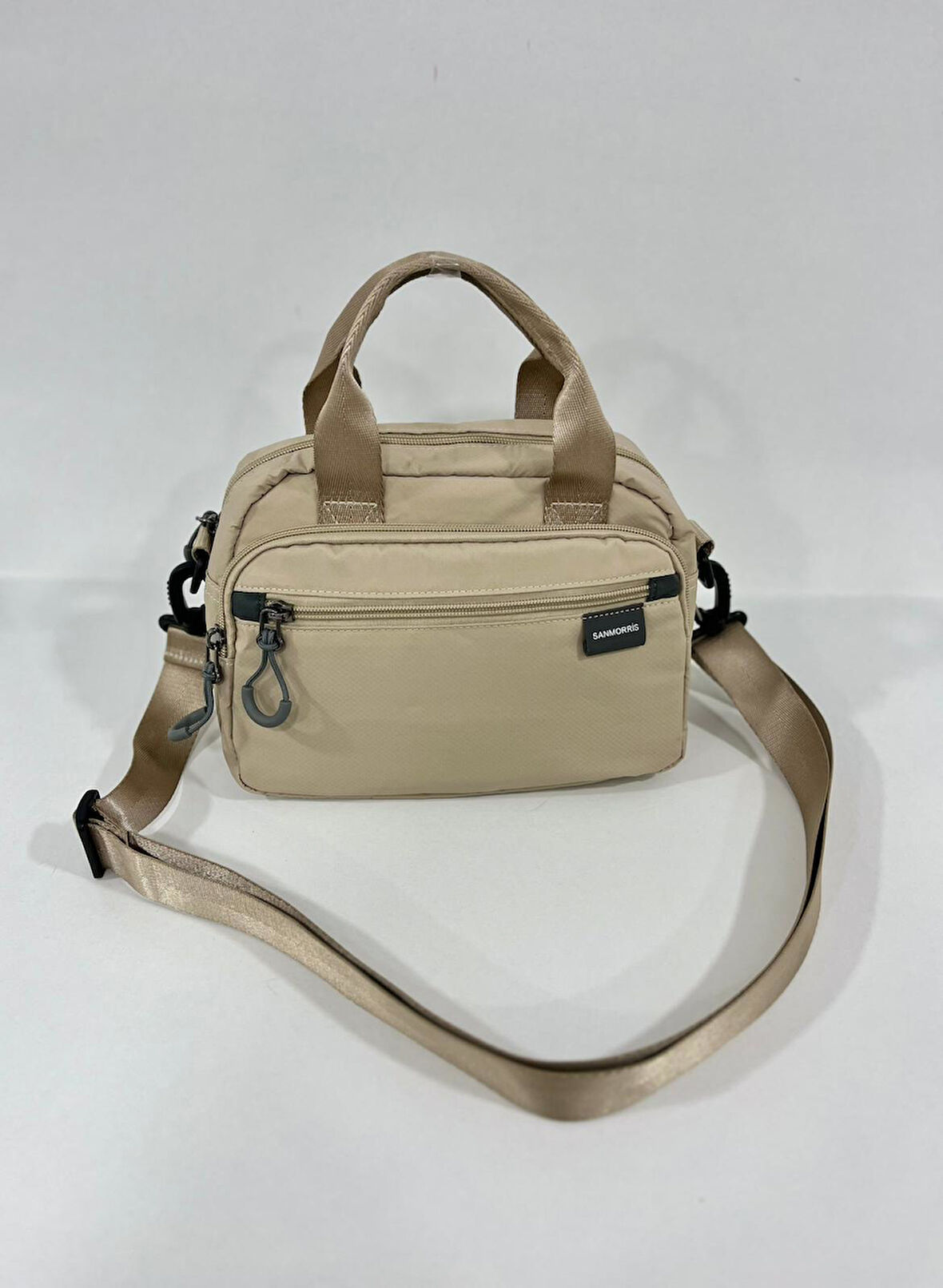 Kadın Suya Dayanıklı Paraşüt Kumaş 4 Gözlü Çapraz Askılı Oval El Ve Omuz Çantası