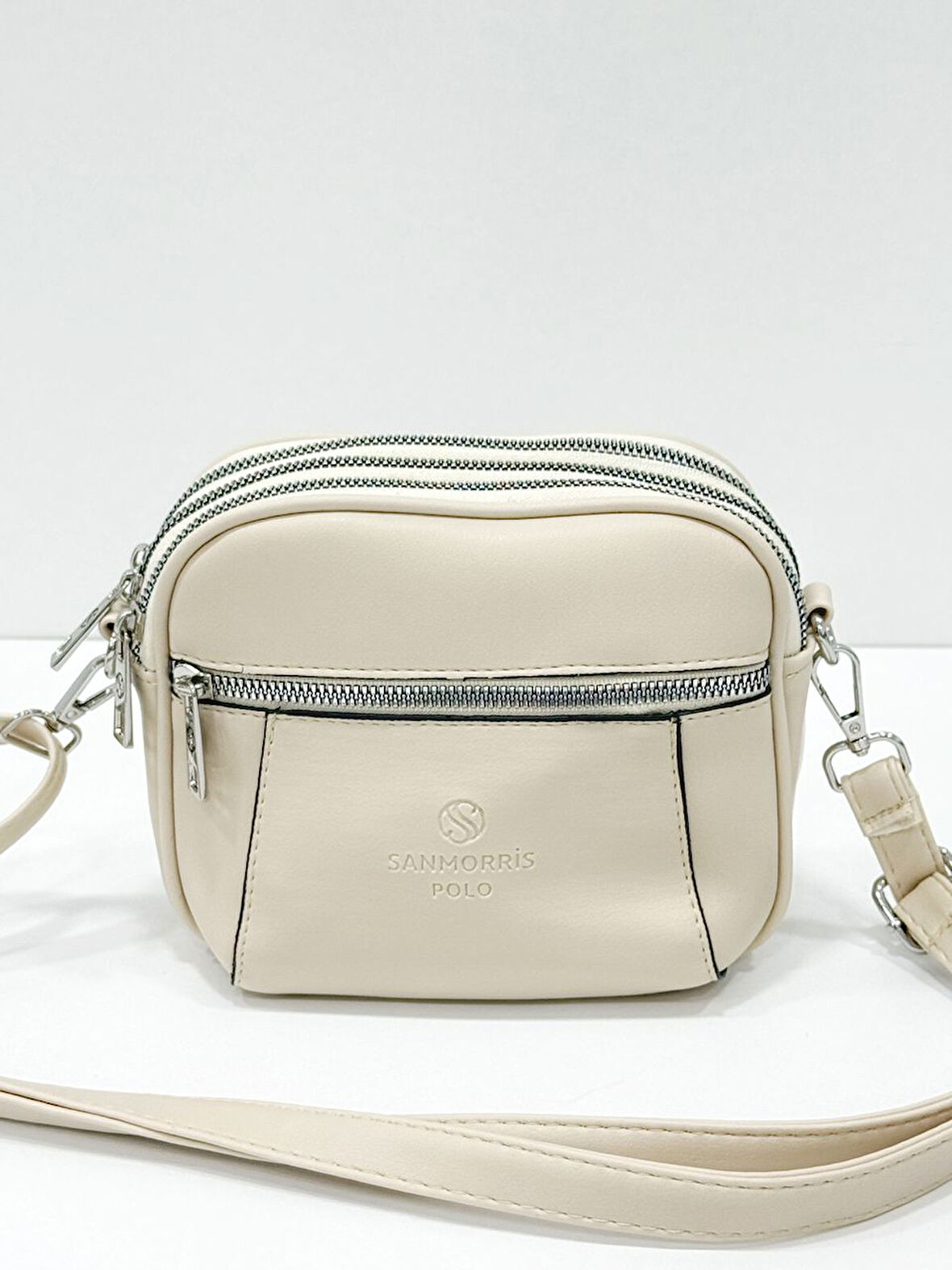 Kadın Suni Deri Ayarlanabilir Çapraz Askılı 4 Gözlü Omuz Çantası